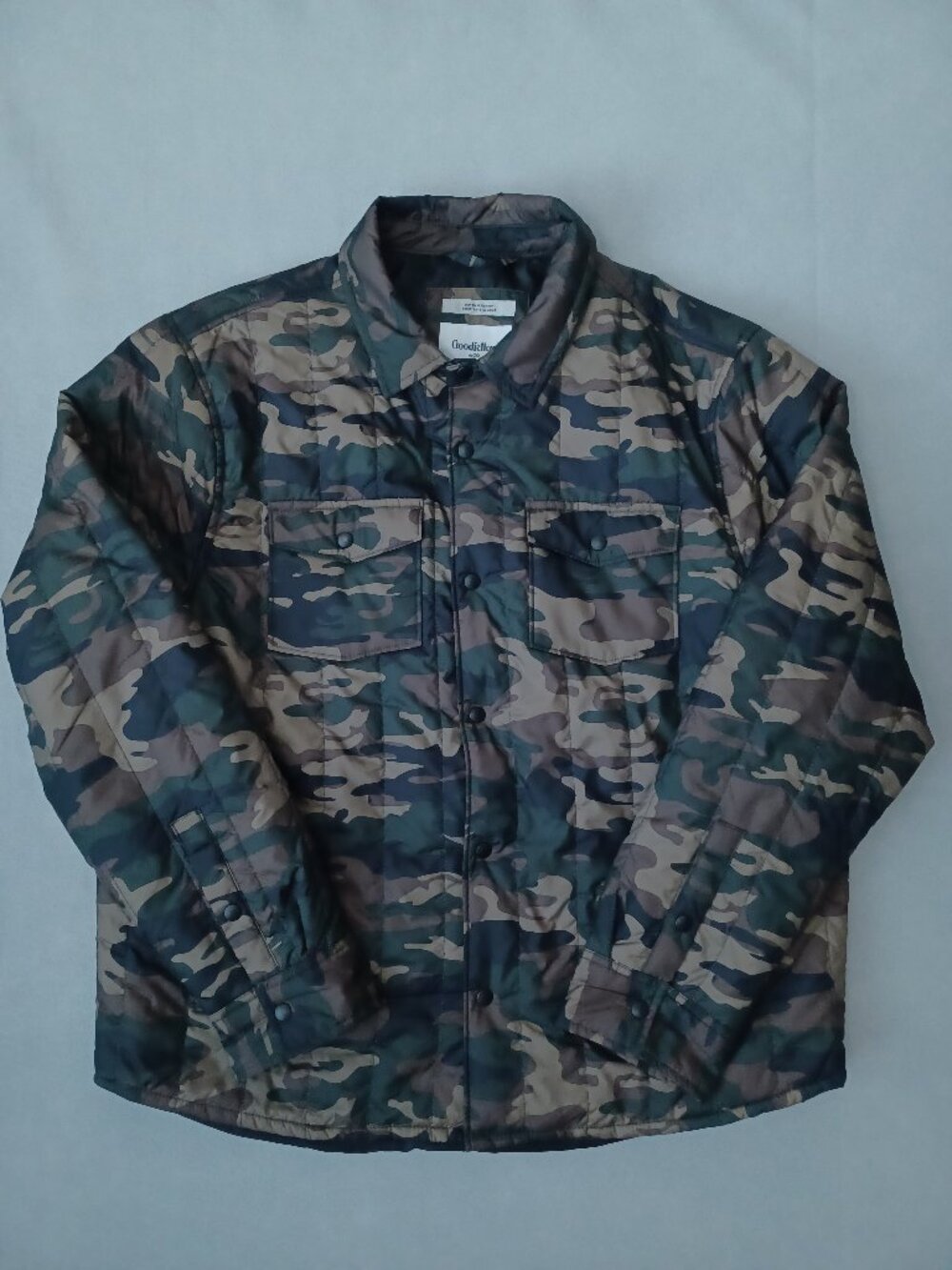 Goodfellow & Co. Men's Water-Resistant Quilted Camouflage Shirt Jacket (Shacket)